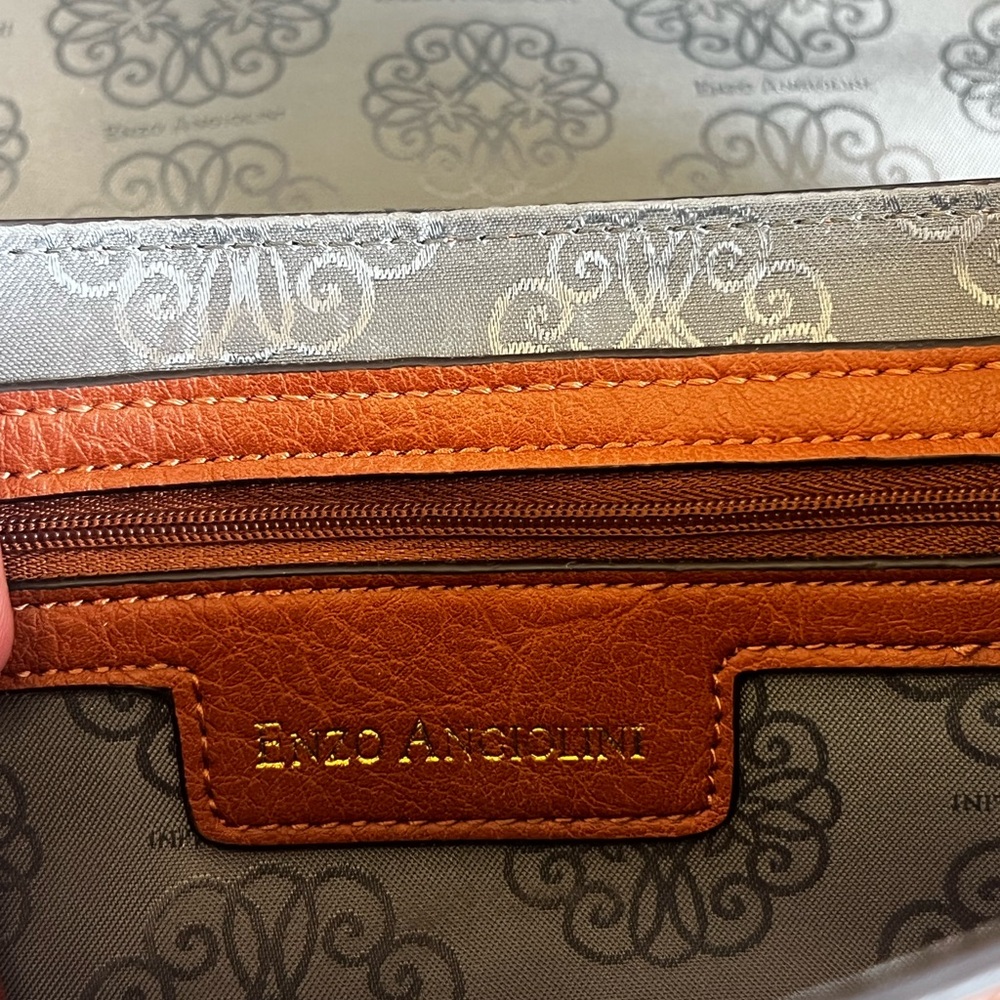 Enzo Angiolini Woven Brown and Tan Crossbody Bag - Picture 11 of 13